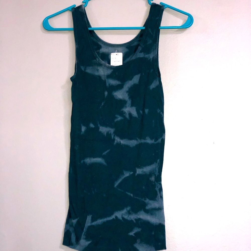 Blue bleach Tie-dye tank top